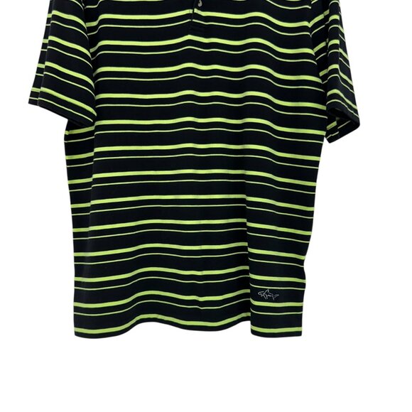 Greg Norman ML75 Mens Small Polo Shirt Black/Neon Green Stripes Outdoor Hikings - Picture 11 of 12